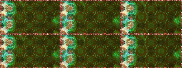 Kusursuz çiçek deseni duvar kâğıdı olarak kullanılabilir. Raster illüstrasyonu. Yeşil renkte çiçekler.