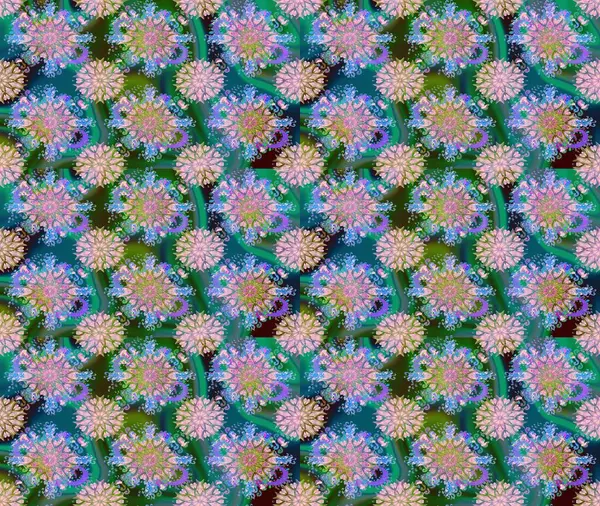 Tarafsız ve yeşil çiçekli kusursuz desen, suluboya çiçek deseni, güzel çiçek, duvar kağıdı, kart veya kumaş için fayanslı. Raster - stok.