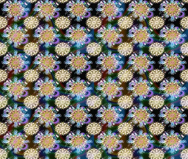 Kumaş desenli papatya çiçeği detayı. Tarafsız ve mavi renkte çiçekler.