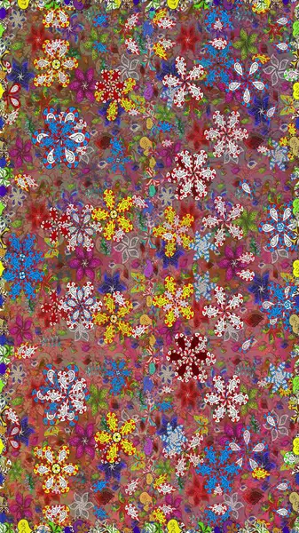 Kahverengi renkli çiçekler. Kumaş desenli papatya çiçekleri ayrıntıları.