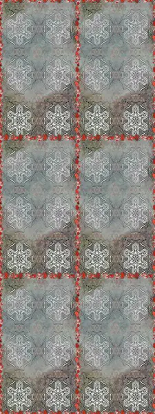 Raster Illustrasyon 'da moda olmayan çiçek deseni. Düz Çiçek Elementleri Tasarımı. Renkli Yaz Temalı Kusursuz Arkaplan. Gri ve nötr renkte çiçekler.