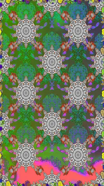 Karalama elementleri. El çizimi Raster çizimi. Duvar kağıdı, web sayfası arka planı, ambalaj kağıdı, davetiye, broşür, afiş veya web sitesi için kusursuz çiçek deseni kullanılabilir.