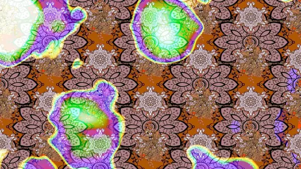 Küçük çiçekteki sevimli çiçek deseni. Güzel karalamalı çiçek desenli çizim. Raster illüstrasyonu. Güzel kumaş deseni.