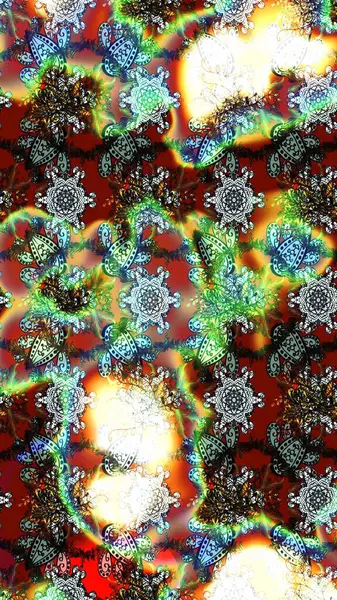 Raster deseni. - Yeşil çiçekler. Çiçek arkaplan. Çiçek kompozisyonu. Doğa. Küçük çiçekte güzel bir desen var. Çiçek kolajı.