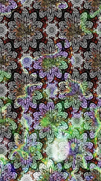 Raster düz çiçek çizim deseni. Hediye ambalaj kağıdı, tebrik kartları, posterler ve pankart tasarımı. Gri renkli çiçekler.