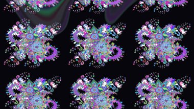 Renkli Bahar Teması eskiz kalıbı. Düz Çiçek Elementleri Tasarımı. Taslak desenli, modaya uygun kumaş deseni. Raster illüstrasyonu. Şirin çiçek elementleri..