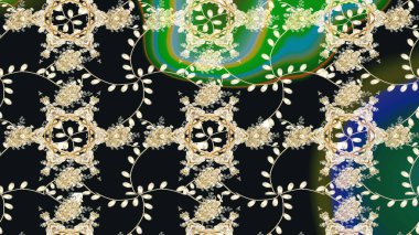 Raster deseni. Soyut çiçek çizim kalıbı arka planı. Gri renklerde. Küçük çiçekteki sevimli çiçek deseni. Raster illüstrasyonu.