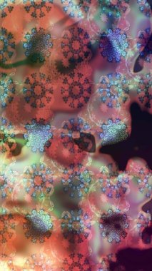 Raster illüstrasyonu. Küçük çiçekli yay deseni çiz. Suluboya tarzında kahverengi renkler üzerine.