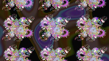 Kahverengi renkte güzel çiçekler, suluboya desenli, duvar kağıdı, kart ya da kumaş için fayanslı eskizler. Raster..