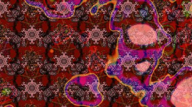 Çiçek deseni. Raster güzel kumaş deseni çiziyor. Renkli Bahar Teması eskiz kalıbı. Düz Çiçek Elementleri Tasarımı.