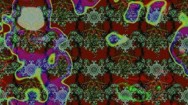 Küçük çiçekli basit bir çiçek çizimi. Yeşil renkte şirin çiçekler. Moda baskısı, albüm, ambalaj kağıdı ve duvar kağıdı için zarif dekoratif süslemeler. Raster illüstrasyonu.