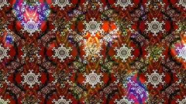 Kahverengi renklere karalama yapan çiçek desenli çizim. Raster illüstrasyonu.