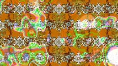 Küçük çiçekteki sevimli çiçek deseni. Güzel karalamalı çiçek desenli çizim. Güzel kumaş deseni. Raster illüstrasyonu.