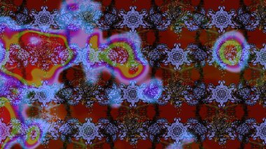 Şirin çiçekler. Çizgi çizimi kalıbı. Raster Moda kumaş deseni.