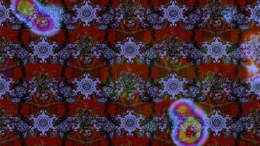 Kahverengi renkli etnik çiçeklerin olduğu zarif bir eskiz modeli. Raster Çiçek İllüstrasyon Şirin Tekstil.