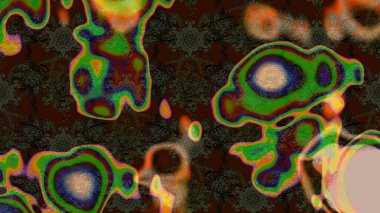 Kahverengi renkli etnik çiçeklerin olduğu zarif bir eskiz modeli. Raster Çiçek İllüstrasyonu güzel tekstil..