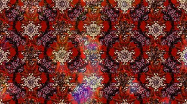 Sevimli çiçek raster deseni. Kahverengi renkli çiçekler. Sketch Colour Spring Theme eskiz kalıbı. Düz Çiçek Elementleri Tasarımı.