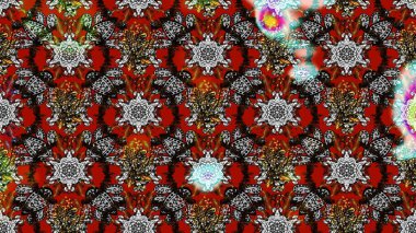 Suluboya çiçekli çiçek deseni. Raster illüstrasyonu. Gri renkli Asya tekstili.