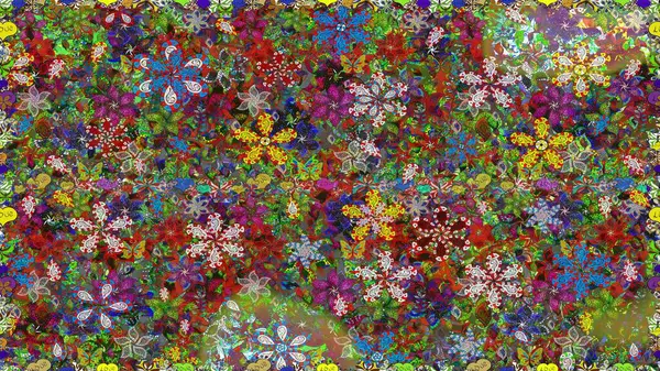 Çiçekler suluboya seamless modeli. Raster şık kumaş deseni.