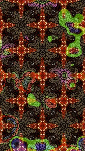 Elle çizilmiş çiçek desenli Raster çizimi. Tekstil, kumaş, ambalaj, hatıra defteri için hoş bir çiçek arkaplanı. Kahverengi arka planda. Çocuksu tasarım.