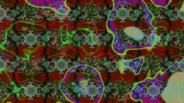 Sevimli çiçek raster deseni. Yeşil renkli çiçekler. Renkli Bahar Teması eskiz kalıbı. Düz Çiçek Elementleri Tasarımı.