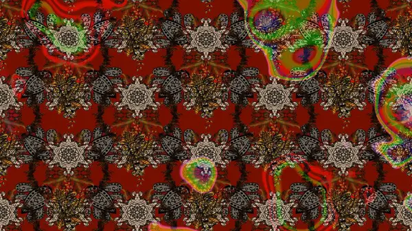 Çiçekli karalama şeklinde Raster çiçek deseni. Yumuşak, bahar çiçekli arka plan. Kahverengi renkte çiçekler.