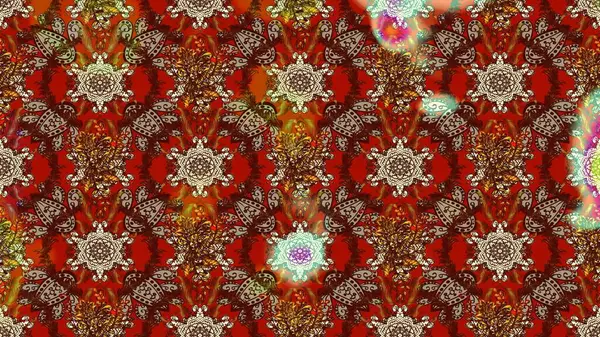 Eskiz modeli etnik tasarım. Çiçekleri, deniz kabukları, mandalaları ve suluboya efektleriyle donanma geçmişi. Yatak çarşafları, ceket, paket tasarımı, kumaş ve moda kavramları için tekstil baskısı.