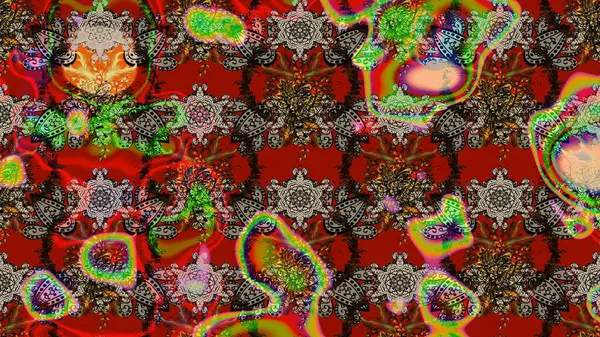 Çiçekli karalama şeklinde Raster çiçek deseni. Nazik, sevimli çiçek arkaplanı. Kırmızı renkte çiçekler.