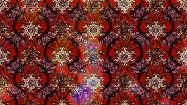 Sevimli çiçek raster deseni. Kahverengi renkli çiçekler. Sketch Colour Spring Theme eskiz kalıbı. Düz Çiçek Elementleri Tasarımı.