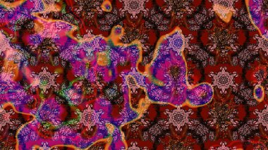 Çiçek buketleriyle klasik bir eskiz şekli. Raster illüstrasyonu. Kahverengi renklerde.