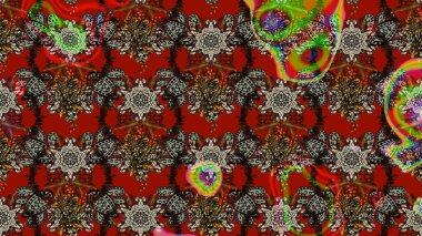 Çiçekli karalama şeklinde Raster çiçek deseni. Nazikçe, güzel çiçek arkaplanı. Kırmızı renkte çiçekler.