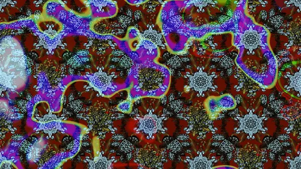 Küçük bir çiçekte eskiz deseni. Hoş bir çiçek geçmişi var. Güzel kumaş deseni. Raster illüstrasyonu.