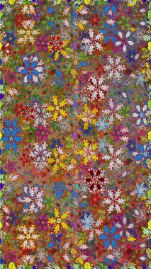 El çizimi dikişsiz sonbahar çiçekleri deseni. Doodle tarzı. Tekstil ve kapak tasarımı için mükemmel. Kahverengi ve yeşil renkli çiçekler. Renkli kahverengi ve yeşil pürüzsüz desen.