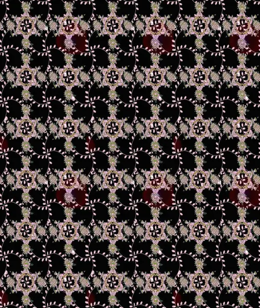 Çiçek arkaplan. Raster deseni. Çiçek kompozisyonu. Doğa. Küçük çiçekte güzel bir desen var. - Siyah ve tarafsız çiçekler. Çiçek kolajı.