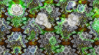 Çiçek ve yapraklı çiçek deseni. Küçük çiçekli şirin bir desen. Raster illüstrasyonu.