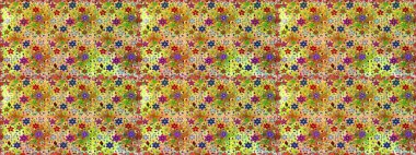 Kusursuz bir arka plan modeli. Suluboya, elle çizilmiş. Sarı ve bej renkli vadi çiçekleri. Raster - stok.