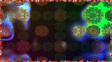 Tomurcukları papatya çiçekleri olan sevimli bir çiçek deseni. Miles Fleur, süslü püslü bir süs. Eski usul. Kusursuz bir geçmişi var. Raster illüstrasyonu. Kumaş, tekstil ve duvar kağıdı baskısı için..