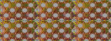 Kahverengi ve gri renkli çiçekler. Kusursuz çiçek deseni duvar kâğıdı olarak kullanılabilir. Raster illüstrasyonu.