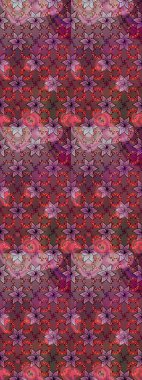 Kahverengi ve mor renkli şirin çiçek desenleri. Raster Modaya uygun kumaş deseni. Renkli Bahar Teması eskiz kalıbı. Düz Çiçek Elementleri Tasarımı.