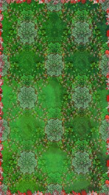 Küçük çiçekteki sevimli çiçek deseni. Yeşil ve nötr renkte çiçekler.