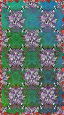 Raster deseni. Organik elementler. Suluboya etkisi. Botanik kusursuz desen.