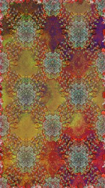 Çiçekli karalama şeklinde Raster çiçek deseni. Kahverengi renkli çiçekler. Yumuşak, bahar çiçekli arka plan.