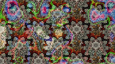 Raster illüstrasyonu. Kumaş, tekstil, duvar kağıdı baskısı için. Eskiz geçmişi. Eski usul. Tomurcukları çiçek olan sevimli bir çiçek deseni. Raster..