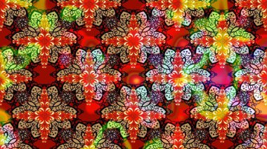 Vadinin çiçekleri kırmızı renklerde. Raster çiçek desenleri çiziyor..