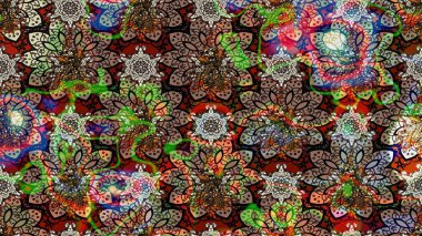 Moda baskıları için zarif bir şablon. Küçük renkli çiçekler. Küçük çiçekte güzel bir desen. Motley illüstrasyonu. Kahverengi çiçekli bahar çiçekleri.