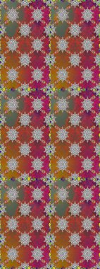 Düz Çiçek Elementleri Tasarımı. Raster Illustrasyon 'da moda olmayan çiçek deseni. Renkli Yaz Temalı Kusursuz Arkaplan. Kahverengi renkte çiçekler.