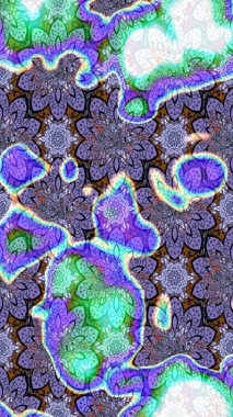 Küçük çiçekteki sevimli çiçek deseni. Birçok menekşe ve soyut çiçekli tropik çizim deseni. Varisolyot raster çizimi.