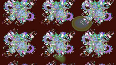 Kahverengi renkte çiçek eskizi. Raster illüstrasyonu. Çiçek deseni. Kahverengi renkli çiçekler. Şatafatlı bahar bahçesi dokusu.