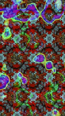 Kibarca, kırmızı renkte bahar çiçekleri. Raster illüstrasyonu. Raster deseni. Patlayan çiçekler soyut yerleştirilmiş.