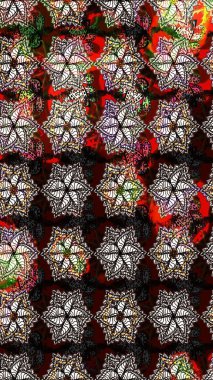 Hediye ambalaj kağıdı, tebrik kartları, posterler ve pankart tasarımı. Siyah renkli çiçekler. Raster düz çiçek çizim deseni.